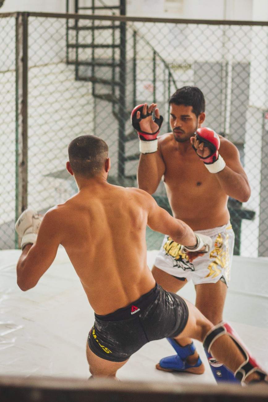 Adult Students sparring in a martial arts class